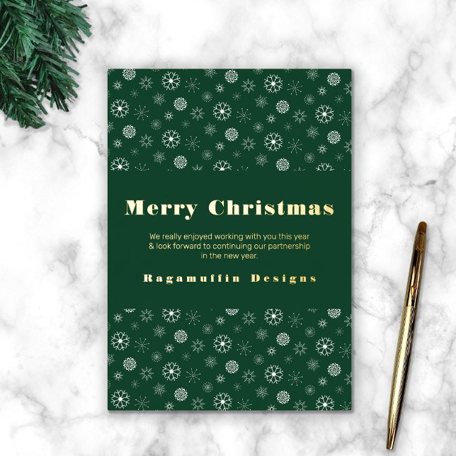 Elegante y moderno Tarjeta de Navidades de copos d (Merry Christmas Corporate Christmas card)