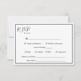 Elegante Y Moderno Tarjeta RSVP Todo En Una Boda