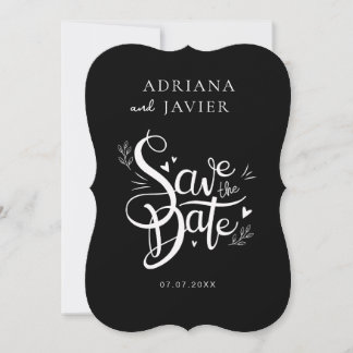 Elegante y negra invitación a la boda Minimalista