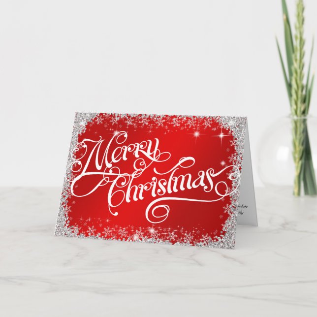 Elegante y PERSONALIZADA Feliz Navidad Roja (Anverso)