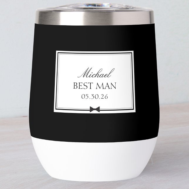 Elegante y personalizado campeón de Bowtie (Toast your best moments with a custom best man tumbler! Perfect for keeping the drinks flowing. )