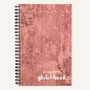 Elegante y personalizado libro de esbozo rosa tu n
