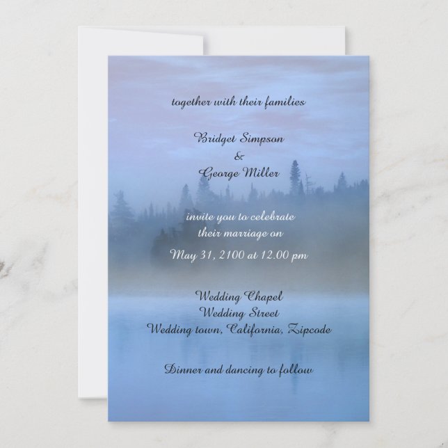 Elegante y polvorienta naturaleza azul Invitación  (Anverso)