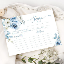 Elegante y polvorienta tarjeta azul floral de la r