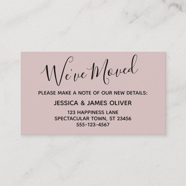 Elegante y polvorienta tipografía Rosa tarjeta "We (Anverso)