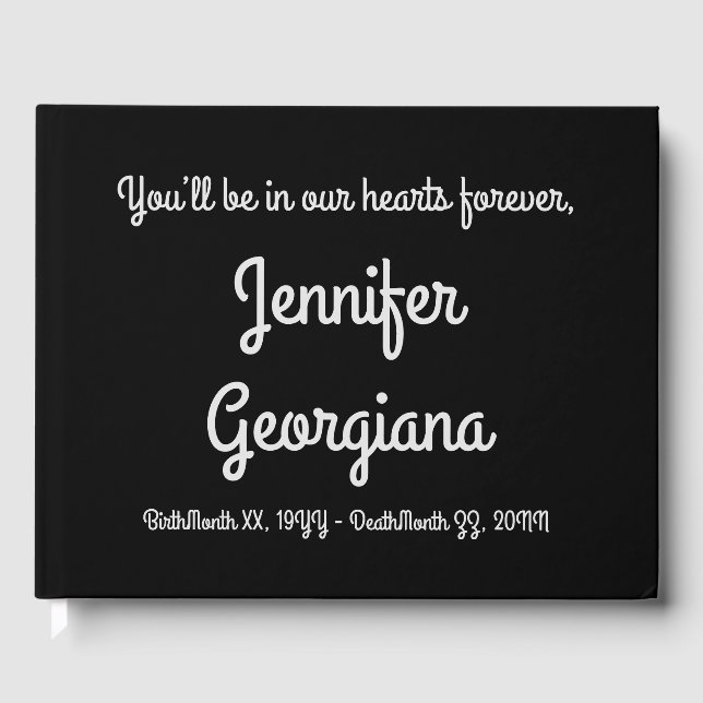 Elegante y respetable libro de invitados funeral/c (Anverso)