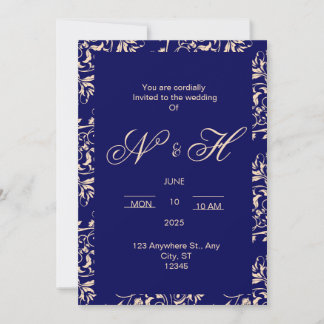 Elegante y romántica invitación a la boda