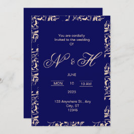 Elegante y romántica invitación a la boda