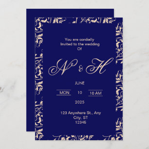 Elegante y romántica invitación a la boda