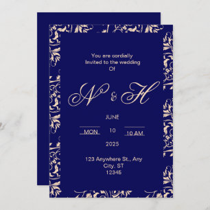 Elegante y romántica invitación a la boda