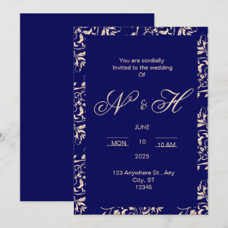 Elegante y romántica invitación a la boda