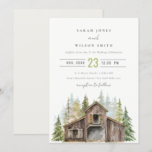 Elegante y rústica invitación a la boda de un pati
