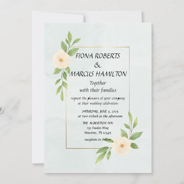 Elegante y rústica invitación a la boda Minimalist (Anverso)