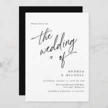 Elegante y sencilla invitación Minimalista Boda