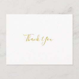 Elegante y simple Boda de oro gracias postal