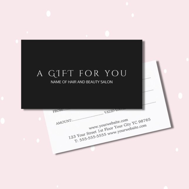 Elegante y simple certificado de regalo blanco neg (Subido por el creador)