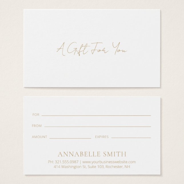 Elegante y simple certificado de regalo de oro mod (Anverso y reverso)