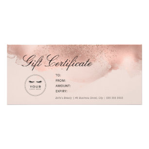 Elegante y simple certificado de regalo de oro par