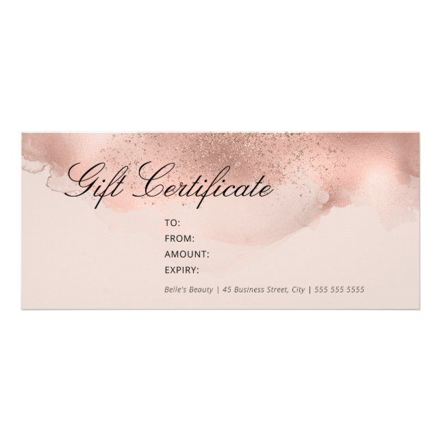 Elegante y simple certificado de regalo de oro par (Frente)