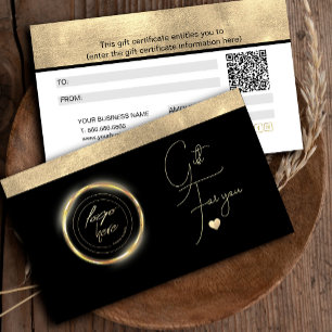 Elegante y simple certificado de regalo para el co