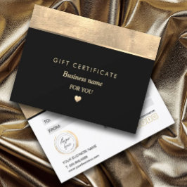 Elegante y simple certificado de regalo para el co