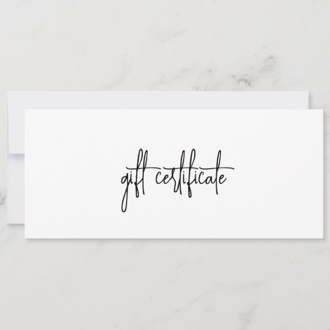 Elegante y simple certificado de regalo para empre (Anverso)