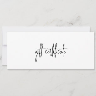 Elegante y simple certificado de regalo para empre