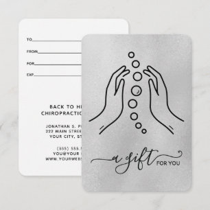 Elegante y simple certificado de regalo quiropráct