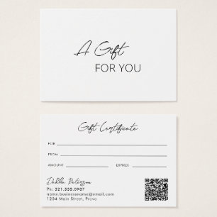 Elegante y simple código QR Certificado moderno de