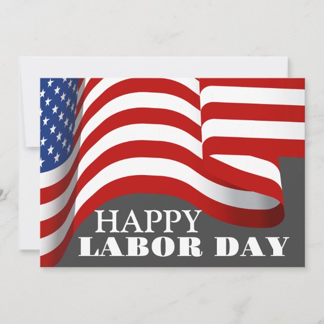 Elegante y simple Día del Trabajo Feliz con bander (Anverso)