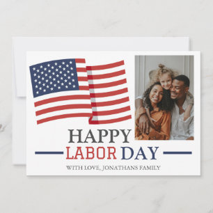 Elegante y simple Día del Trabajo Feliz con bander