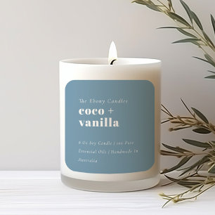 Elegante y simple etiqueta de la Vela azul Dusky D