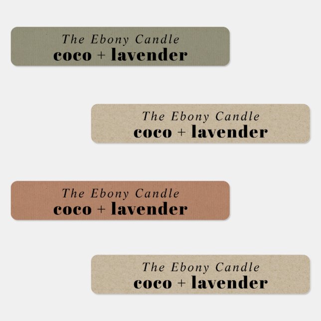 Elegante y simple etiqueta rústica de velas de Kra (Grupo)