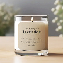 Elegante y simple etiqueta rústica de velas de Kra