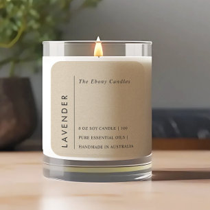 Elegante y simple etiqueta rústica de velas de Kra