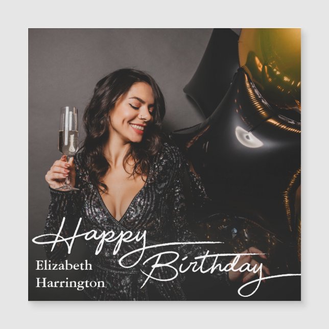 Elegante y simple foto de cumpleaños feliz (Anverso)