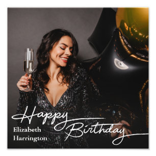 Elegante y simple foto de cumpleaños feliz