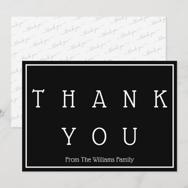 Elegante y simple Gracias Personalizado Personaliz (Anverso / Reverso)