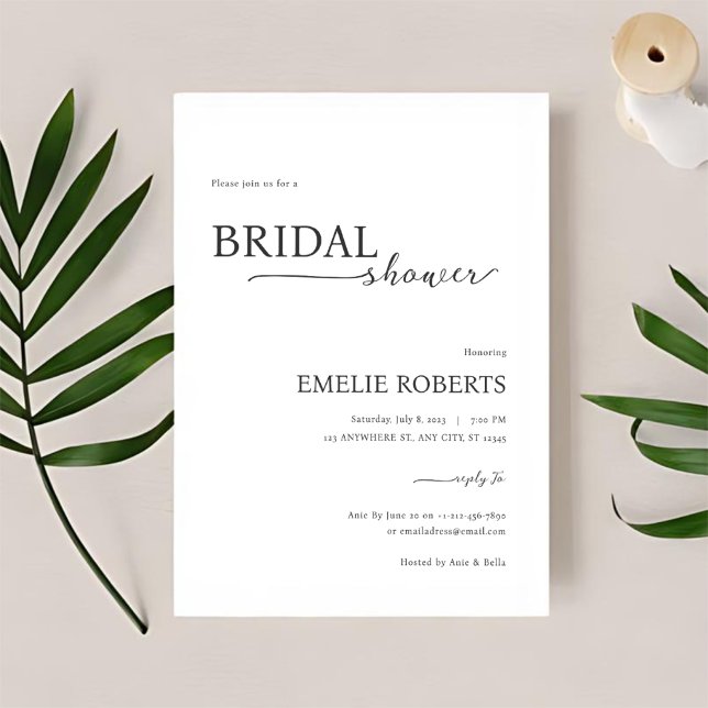 Elegante y simple invitación a ducha de novia (Subido por el creador)