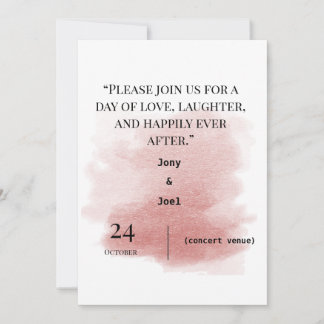 Elegante y simple invitación a la boda