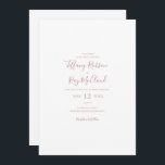 Elegante y simple invitación a la boda Casual de o<br><div class="desc">Esta sencilla y elegante invitación a una boda informal en oro subió es perfecta para su moderno y clásico rosa boda de oro minimalista. El diseño presenta una moda minimalista clásica de color dorado contemporáneo y una delicada caligrafía formal romántica. Es excelente para bodas de lujo en primavera, verano, otoño...</div>