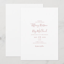 Elegante y simple invitación a la boda Casual de o