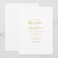 Elegante y simple invitación a la boda Casual de o