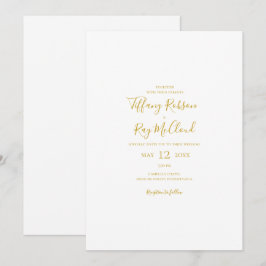 Elegante y simple invitación a la boda Casual de o