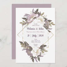 Elegante y simple invitación a la boda de flores d