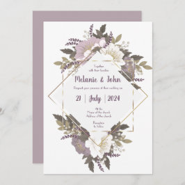 Elegante y simple invitación a la boda de flores d