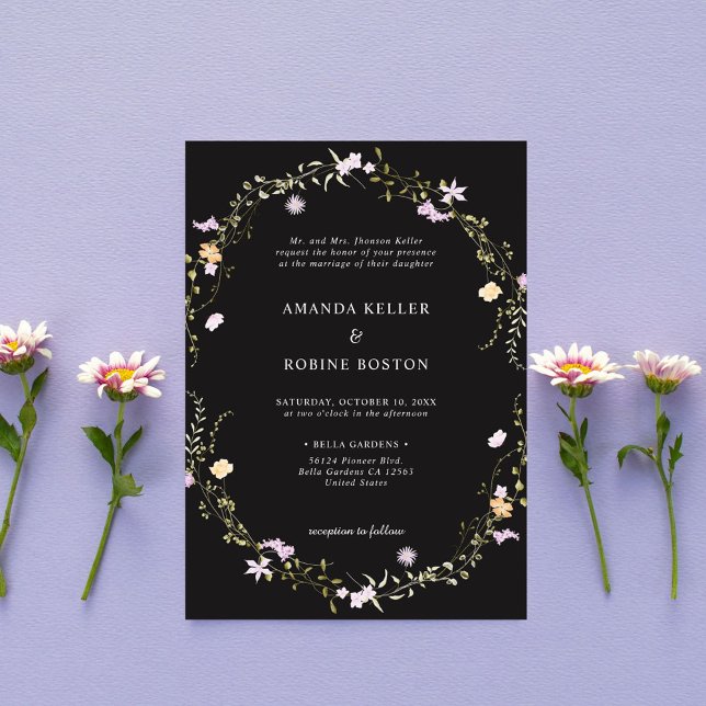 Elegante y simple invitación a la boda de flores s (Subido por el creador)