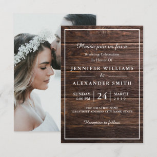 Elegante y simple invitación a la boda de fotos en