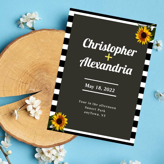 Elegante y simple invitación a la boda de girasole (Subido por el creador)
