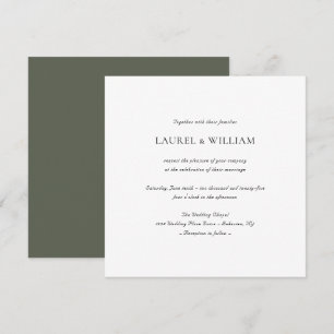 Elegante y simple invitación a la boda de la plaza